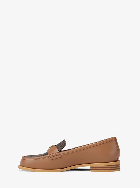 Lex Leather and Signature Logo Loafer michael kors lex leather and signature logo loafer