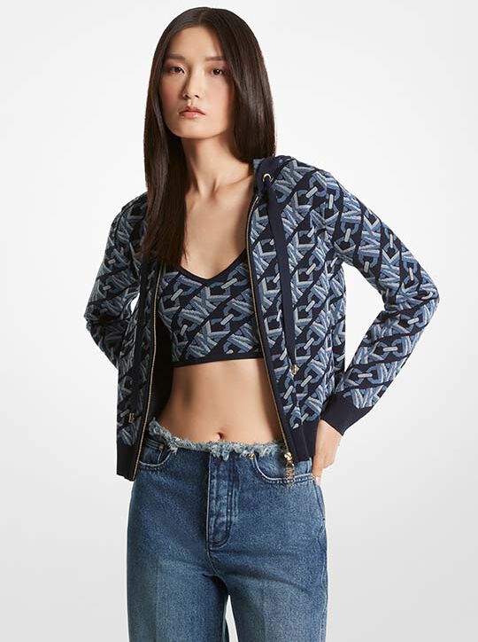 هودي إمباير بسحاب جاكار michael kors هودي إمباير بسحاب جاكار