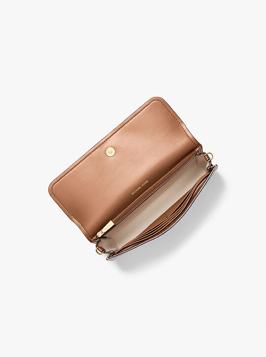 michael kors jet set small signature logo smartphone crossbody bag