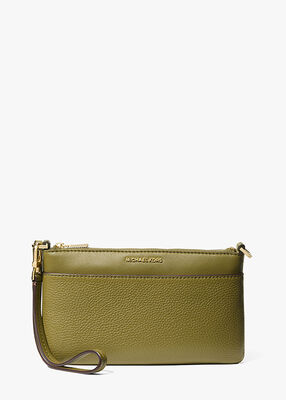 michael kors حقيبة معصم جيت سيت متوسطة الحجم من الجلد المحبب