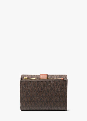 michael kors greenwich medium signature logo trifold wallet