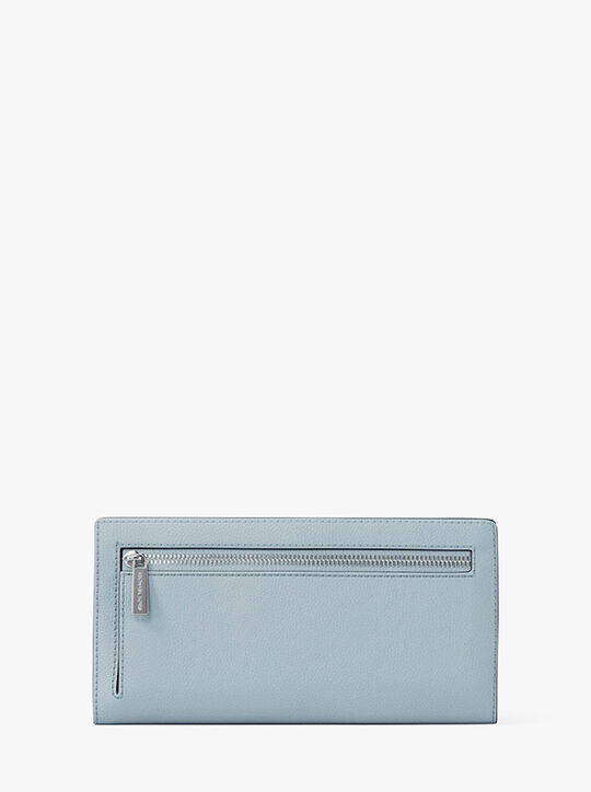 michael kors carson large pebbled leather wallet