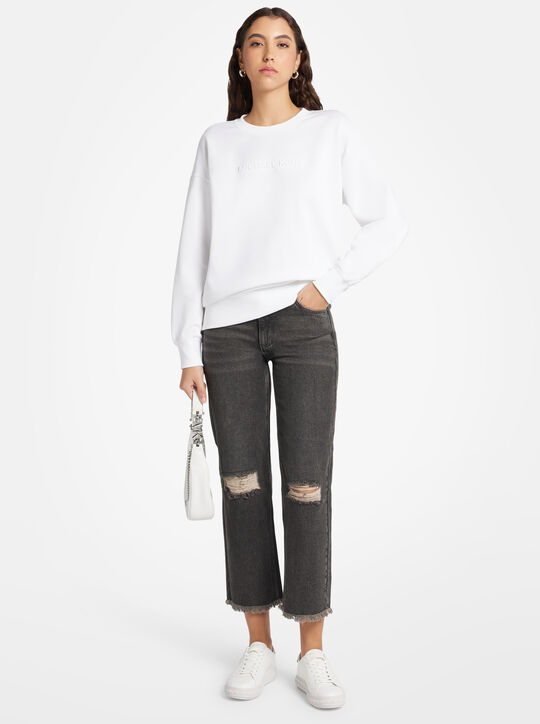 EMBOSSED LOGO CREW michael kors embossed logo crew