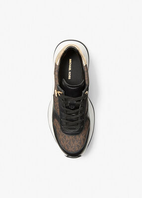 michael kors arla leather and suede trainer