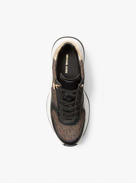 michael kors arla leather and suede trainer
