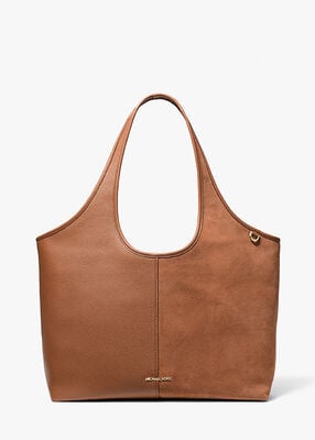 michael kors henly large leather and suede tote bag
