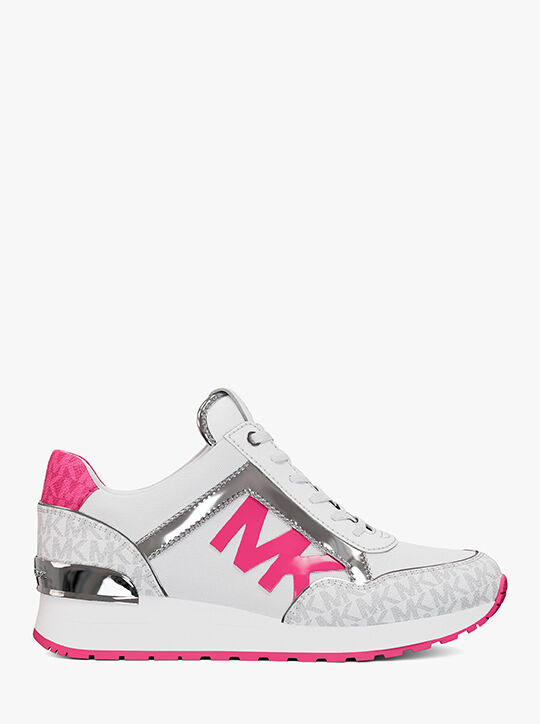 Maddy Two-Tone Logo Trainer michael kors maddy two tone logo trainer