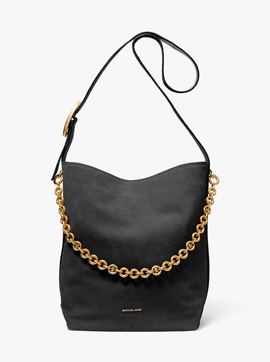 michael kors nolita large suede bucket tote bag