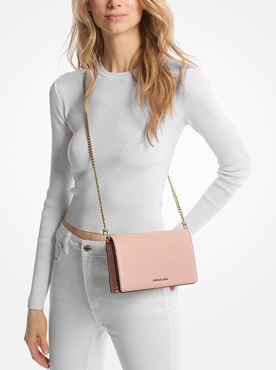 michael kors حقيبة جيت سيت متوسطة الحجم من الجلد المحبب