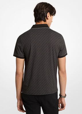 michael kors signature logo cotton jersey polo shirt