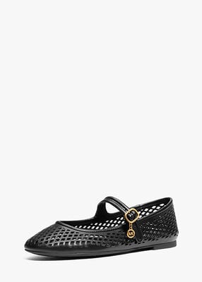 michael kors nellie flex laser cut leather flat