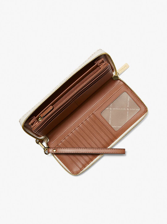 michael kors jet set travel large logo continental wristlet