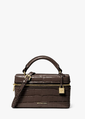 michael kors حقيبة جانا كروس بودي صغيرة جدًا قابلة للتحويل من جلد التمساح المنقوش