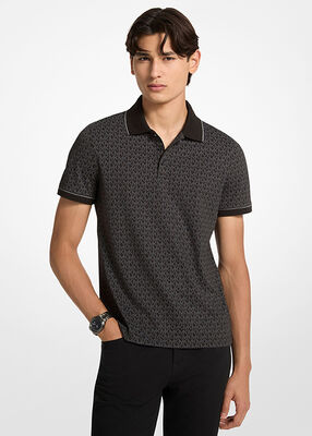 michael kors signature logo cotton jersey polo shirt