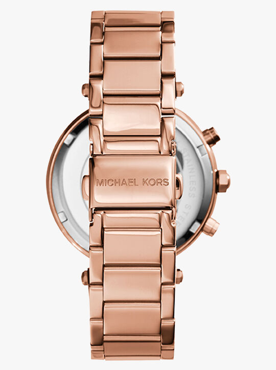 ساعة مايكل كورس باركر كرونوغراف من الستانلس ستيل باللون الذهبي الوردي
