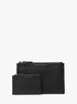 michael kors hudson pebbled leather and signature logo pouch set