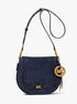 michael kors josie medium whipstitched suede saddle bag