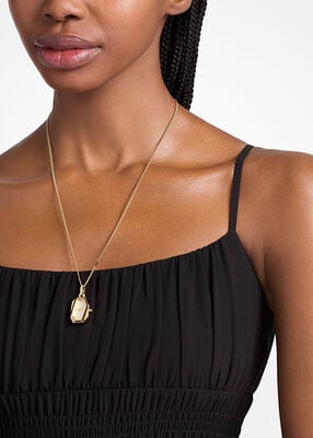 michael kors suri gold tone watch necklace