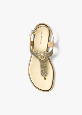 michael kors val glittered leather thong sandal
