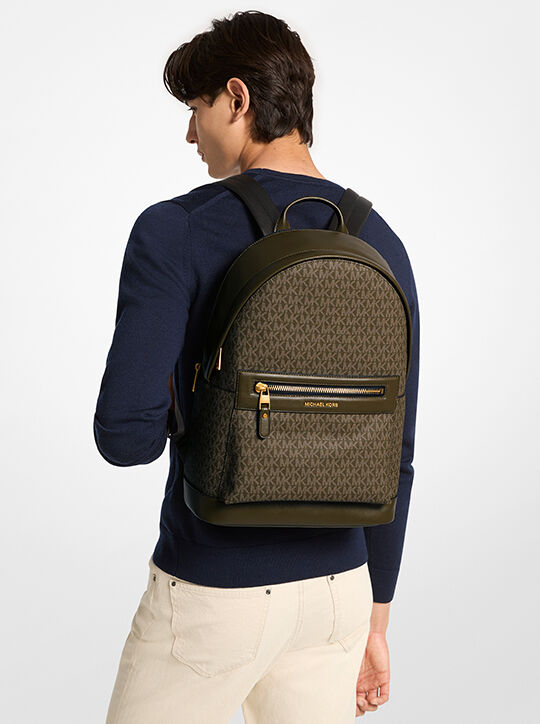 michael kors jet set signature logo backpack
