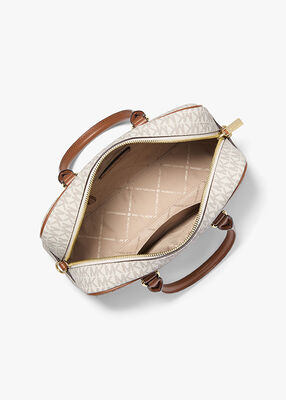 michael kors thompson medium signature logo satchel