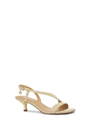 michael kors jaida glitter chain mesh kitten heel sandal