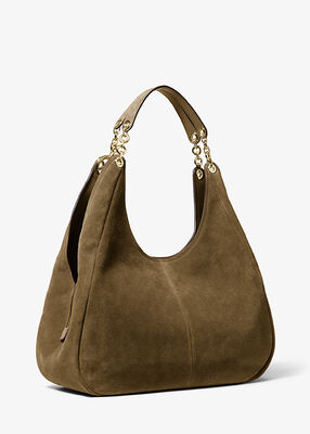 michael kors ellie large suede shoulder bag