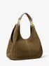 michael kors ellie large suede shoulder bag