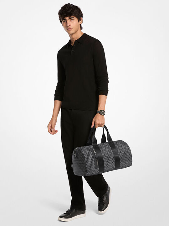 Brooklyn Large Printed Signature Logo Duffel Bag michael kors brooklyn large printed signature logo duffel bag