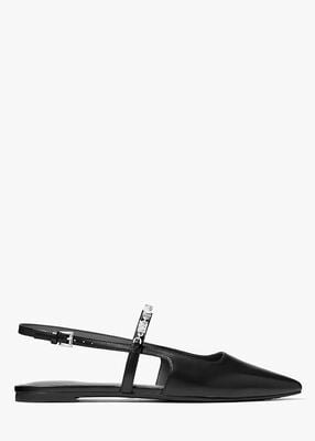 michael kors dina flex leather slingback flat