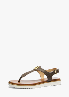 michael kors val signature logo thong sandal