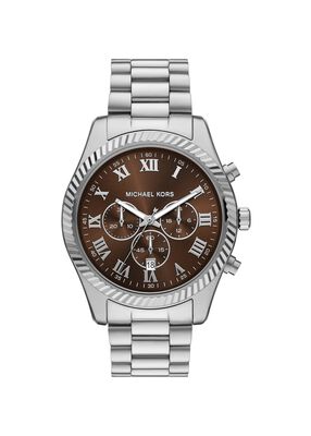 michael kors oversized lexington silver tone watch
