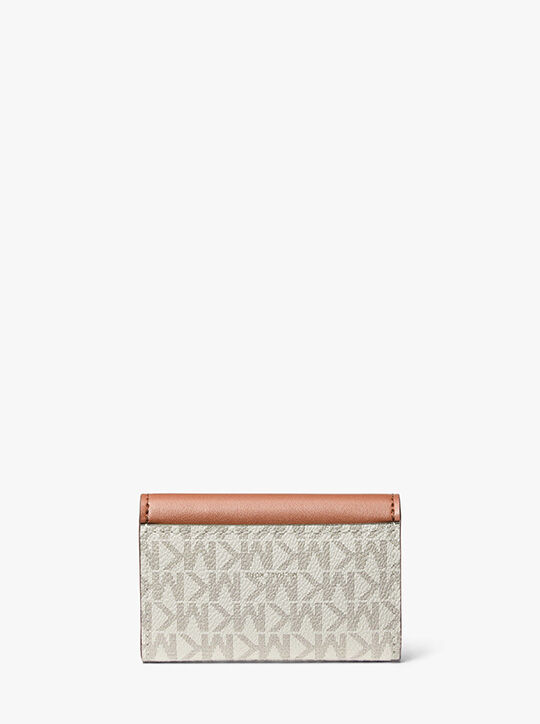 michael kors lyra extra small signature logo trifold wallet