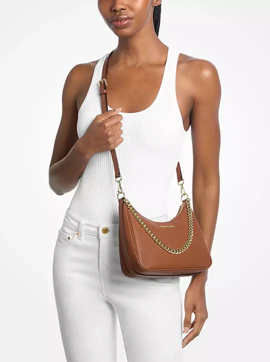 michael kors jet set large pebbled leather convertible crossbody bag
