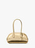 michael kors lulu small metallic leather satchel
