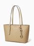 Quinn Medium Signature Logo and Leather Tote Bag michael kors quinn medium signature logo and leather tote bag
