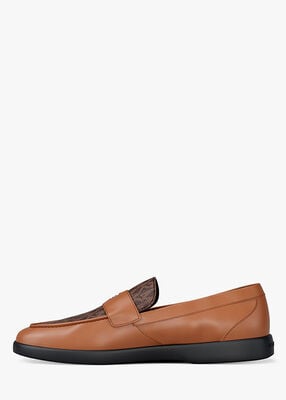 michael kors wesley leather and signature logo loafer