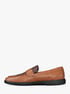 michael kors wesley leather and signature logo loafer