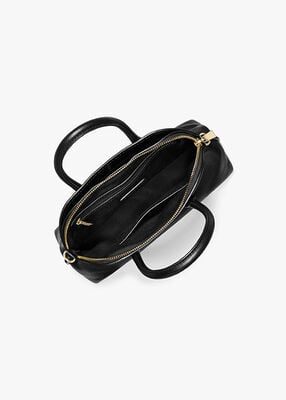 michael kors freddie medium handbag grained cow leather black
