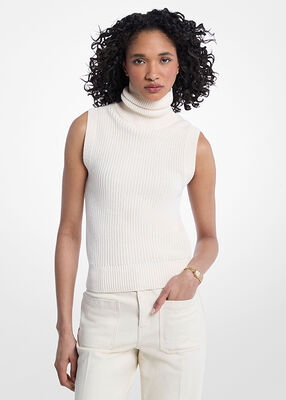michael kors sleeveless wool blend turtleneck top