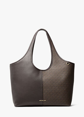 michael kors henly large signature logo and textured tote bag