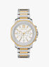 michael kors oversized prescott two tone watch