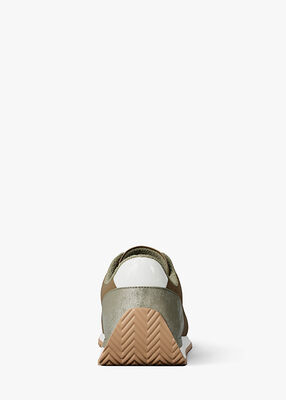 michael kors rhodes color block suede trainer