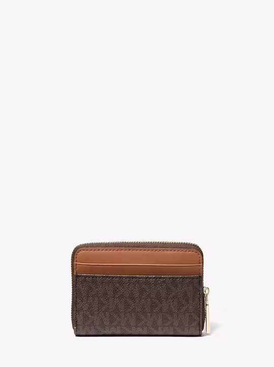 michael kors jet set small signature logo zip around card case