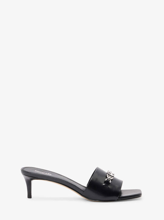 Rebecca Leather Kitten Heel Sandal michael kors rebecca leather kitten heel sandal