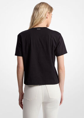 michael kors embellished logo organic cotton t shirt