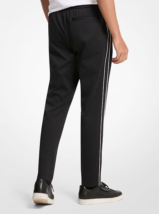 michael kors contrast piping stretch nylon track pants