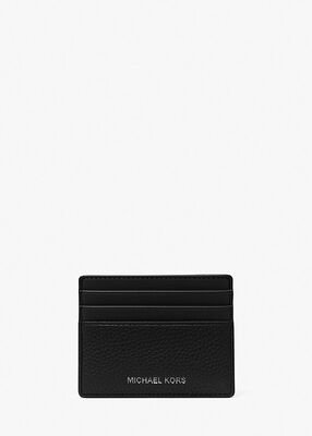 michael kors cooper pebbled leather tall card case
