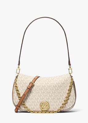 michael kors nolita medium signature logo convertible shoulder bag
