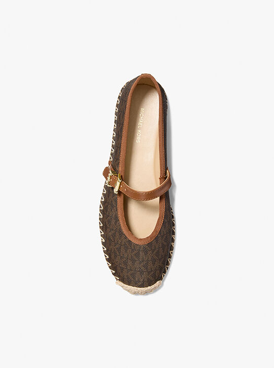 michael kors lynn signature logo ballet espadrille
